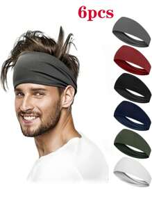 6 Pieces Of Unisex Hair Accessories, Sports Hair Bands For Summer, High - Elasticity Hair Accessories, Suitable For Outdoor Activities Like Yoga, Running, Mountain - Climbing, Playing Ball, Etc.