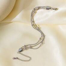 1 pieza Pulsera de cadena de acero inoxidable de mujeres para fiesta , tener una cita , trabajar