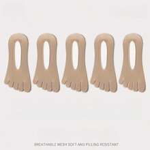 3/5 pares de calcetines tipo chanclas para hombre, calcetines de verano de unicolor ultraligeros y frescos, calcetines invisibles tipo barco, calcetines de dedos, calcetines bajos para hombre con silicona antideslizante - Multicolor - Ver 13