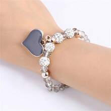 1 件女士心形串珠手链，适合日常佩戴