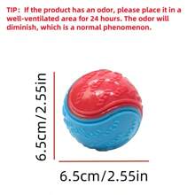 1pc Random Color,2.55in Squeaky Dog Chew Toys Rubber Ball For Aggressive Chewers Teeth Cleaning - Bite-Resistant Dental Ball With Noise Maker For Puppy Teething Training ,Dog Accessories
