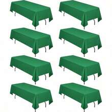 8er-Pack rechteckige Tischdecken, 153 x 260 cm Grün Tischdecke, Polyester-Tischdecke für 1,8 m große rechteckige Tische, Flecken- und knitterfrei, waschbare Stoff-Tischdecken für Hochzeit, Restaurant - Grün - Übersicht 1