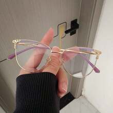 New Arrival Cat Eye Metal Frame Glitter Decor Women's Glasses, Unique Fashion Design - Multicolor - View 4