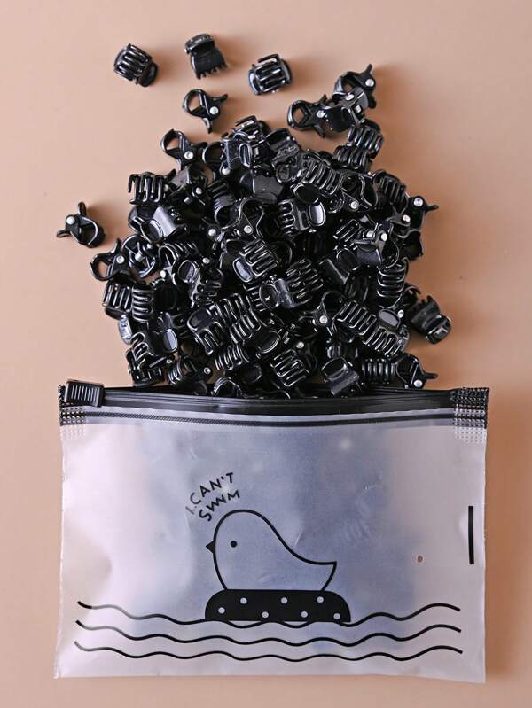 30pcs Mini Premium High-End Black Hair Clips For Women, Hairpin Accessory For Bangs & Side Hair