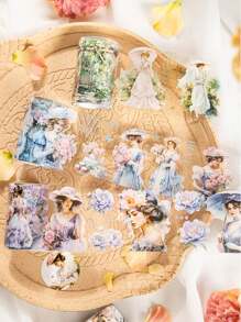 2m Spring Girl Series 6 Kinds Decorative PET DIY Craft Scrapbooking Adhesive Tapes For Notebook, Laptop Case, Water Cup, Etc.,School Supplies,Back To School