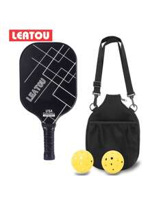 Set di racchette da pickleball in fibra di carbonio LEATOU 2025, omologato USAPA, 2 racchette e 4 palline, set di racchette da pickleball sportive per adulti