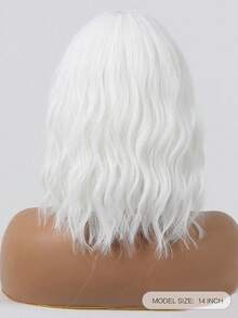 White Bob Wigs For Women Curly Wavy Wigs With Bangs Short Heat Resistant Synthetic Wigs For Party Costume Daily Wear Colorful Wigs Cosplay, Party Wedding Hair Wigs And Daily Wear Coachella Music Festival - 白色 - 查看 6