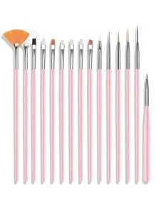 15-teiliges Acryl-Nagelbürstenset, Malerpinsel, Werkzeug-Set für Nägel-Salons und Anfänger