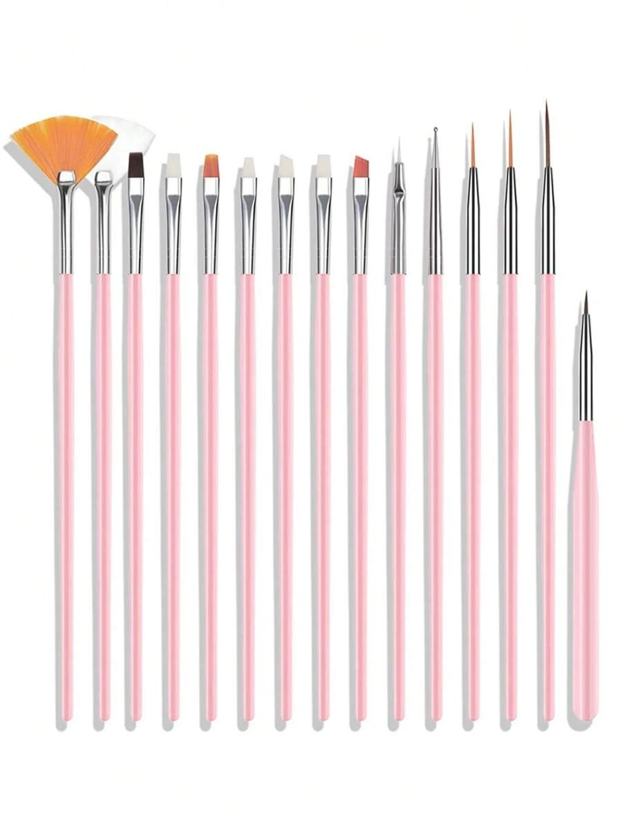 15-teiliges Acryl-Nagelbürstenset, Malerpinsel, Werkzeug-Set für Nägel-Salons und Anfänger