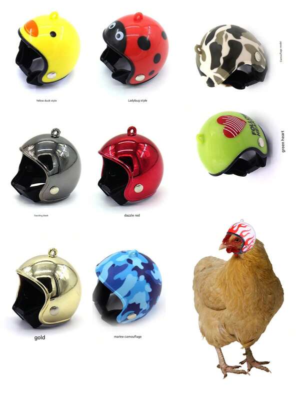1pc New Hot Helmet Chicken Pet Supplies Funny Safety Helmet Chicken Hat Chicken Helmet Protection Pet Chicken Head Cover Creative Pet Chicken Helmet Funny Protection Chicken Hat Bird Hat Head Cover