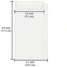 6/12/24 包 PVC 活页夹口袋 A6 A5 尺寸 6 孔防水活页夹袋文件夹，透明信封，适用于 6 孔笔记本活页夹、文件、账单现金卡