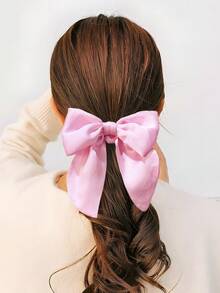 2个/套 简约短款蝴蝶结发圈，优雅女士马尾发圈，休闲发绳，礼品头饰，弹性发带，美妆家居发饰，橡皮筋发圈 - 粉色 - 查看 15