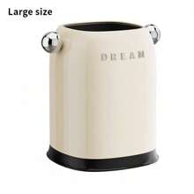 1PC Stylish Large-Capacity Trash Bin – Bathroom Waste Basket, Silent Close, Office Luxury Recycling Container, Study Desk Storage Bucket, Bathroom Accessory