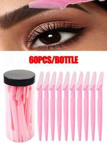 60pcs/Set Eyebrow Trimmer & Shaver, Exfoliating Dermaplaning Tool, Body Hair Removal Trimmer And Face & Eyebrow Razor Set Long Handle Blade With Precision Cover Women Eyebrow Shaping Tools Suitable For Or Travel Use