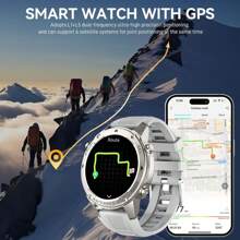 Military Rugged GPS Smartwatch For Men‌, 1.43" AMOLED Display‌, 50M Waterproof‌, 500mAh Battery, BT5.3 Calls, Altitude, Atmospheric Pressure, Compass‌, 170+Sports Tracking, Fitness Tracker For Outdoor, Climbing, Camping, Running, Gym, Compatible With Android & IOS