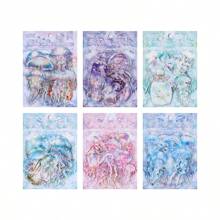 30pcs/Pack Ocean Waltz Jellyfish Scrapbooking Stickers, Premium Diary/Planner Sticker Sheets