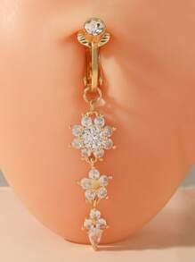 1pc Fashionable & Elegant 18K Faux Navel Belly Button Ring