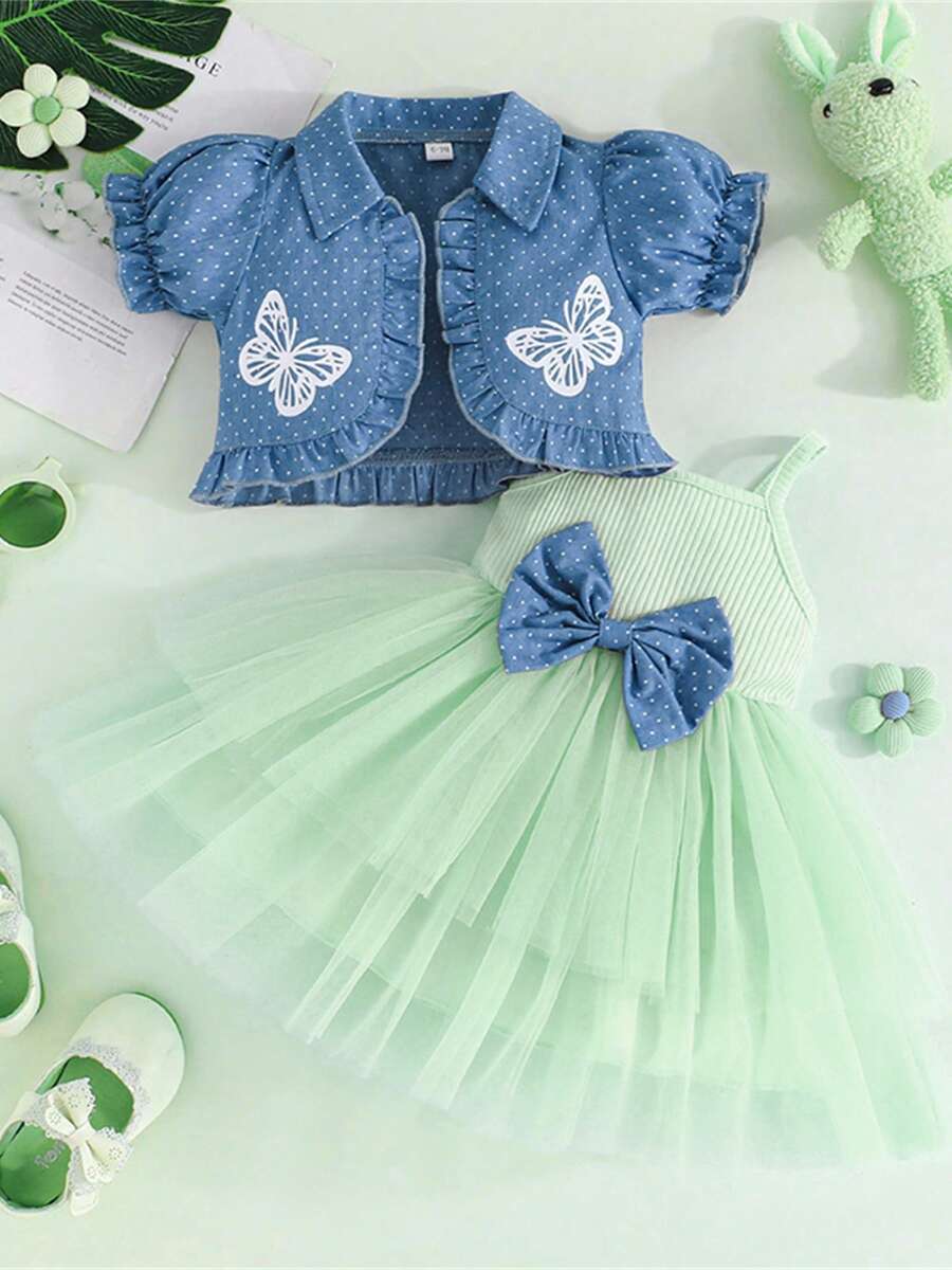 Young Girls Dresses - Green - View 1