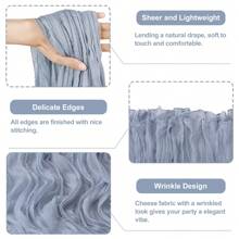 2pcs Misty Blue Herringbone Table Runner, Bohemian Style Table Runner 35 X 118 Inches(Approx. 90 X 300cm), Vintage Gauze Table Decor, Suitable For Wedding, Bridal Shower, Baby Shower