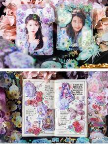 1.97 英寸 * 118.11 英寸花卉全息胶带，7 毫米 * 3 米多图案纸质胶带，礼品和装饰贴纸，图案包括雏菊、玫瑰、向日葵、绣球花返校 - 1.97in*118.11in - 查看 7