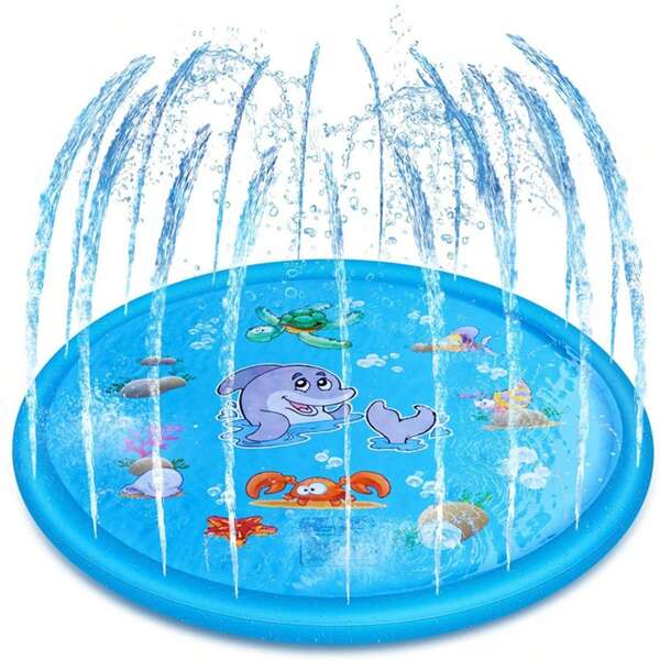 Tapis de jeu éclaboussure et éclaboussure 100cm, piscine de gicleur d'eau, jeux de plein air, jouet de jeu aquatique pour le divertissement estival, fontaine de jeu d'eau de jardin d'été