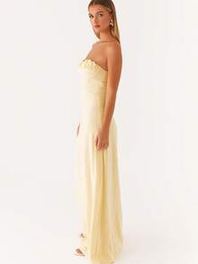 Women's Summer Strapless Backless Slim Fit Formal Long Dress - Perfect For Summer Celebrations  Cocktails - Màu vàng - Xem 2