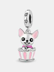 1 PC S925 Sterling Silver Delicate And Colourful Animals Beads Pendant Charm Pendant Ball Suitable For Bracelets DIY Women's Jewelry - Silver - View 17