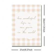 1pc Unframed How Wonderful Life Is Now You're In The World Typography Nursery Wall Art Poster Boho Beige Baby Girl Room Aesthetic Decor Painting For Playroom,Kids Room,Bedroom,Modern Home Decoration