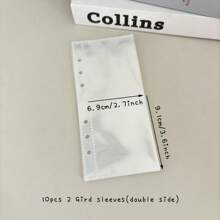 A6 Narrow Loose Leaf Cover, 10pcs 1 Grid 2 Grid 3-Inch Storage Bags, Postcards Binder Collect Book Organizer,Back To School,School Supplies