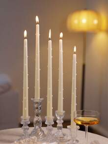 2件/套珍珠长杆蜡烛，浪漫婚礼、生日、西餐蜡烛25厘米/30厘米，无烟无味蜡烛，适用于婚礼、家居装饰、节日晚餐蜡烛 - 1套 - 查看 2