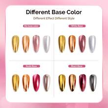 4 Jars Chrome Nail Powder Y2K Aesthetic Metallic Mirror Effect Holographic Aurora Chameleon Chrome Powder For Nail Art Gel Polish, Nail Supplies For Nails Glitter Powder Pearl - M01+M02+M03+M12 - 查看 5