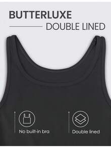 CRZ YOGA Womens Butterluxe Double Lined Workout Tank Tops Scoop Neck Racerback Cropped Casual Sleeveless Shirt - Dark Grey - View 9