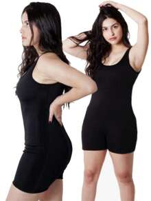 Swimming And Water Aerobics One-Piece Swimsuit - Black - View 1