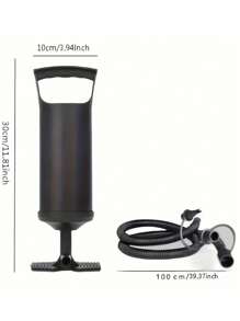 1pc Portable Manual Air Pump, With Three Types Of Diameter Valve Procurement Product Connectors, Suitable For Air Beds, Swimming Rings, Swimming Pools, Toys, Balloons And Boats