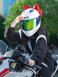Helmet Decoration Accessories - Large Bow, Suitable For Motorcycles, Electric Vehicles, Mopeds, Scooters - Multicolor - View 4