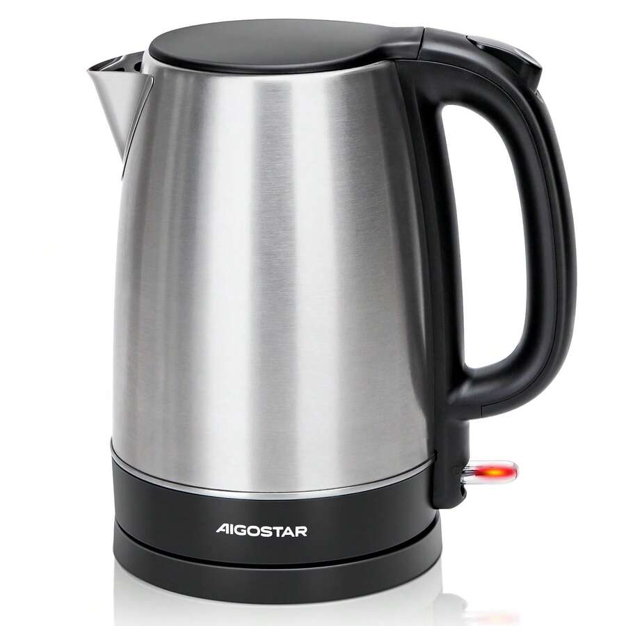 Aigostar Electric Kettle Stainless Steel, 1.7L Quiet Fast Boil Kettle Cordless, Boil Dry Protection, 2200W - UK Plug(220-240V) - View 1