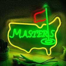 1PC Masters Neon Sign, Hanging Neon, USB Interface, Adjustable LED Lights, Light Strip Design, Acrylic Backboard, Bar, Home, Holiday Decoration, Birthday, Holiday Gifts - Masters - View 1