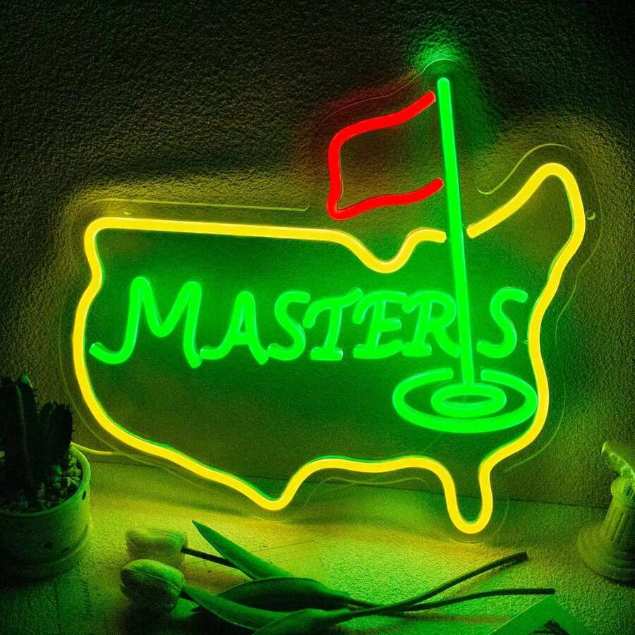 1PC Masters Neon Sign, Hanging Neon, USB Interface, Adjustable LED Lights, Light Strip Design, Acrylic Backboard, Bar, Home, Holiday Decoration, Birthday, Holiday Gifts - Masters - View 1