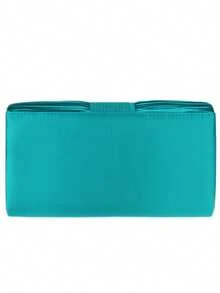 Girly Handbags Women Pleated Satin Clutch Bag - Teal Blue - View 4