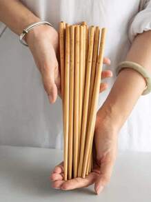 1PC/5/10PCS/Set Wooden Chopsticks, Minimalist Chopsticks, Symbolizing "Surplus Every Year", Suitable For Small Gifts In Homes, Kitchens, And Parties.