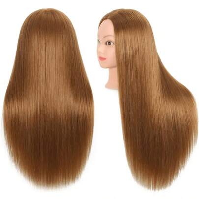 Cabeza de maniquí con cabeza de maniquí de peluquería cosmética para práctica de peinado y maquillaje