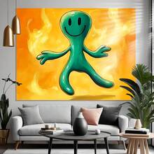 1 Piece Of Abstract Cartoon Character Background Cloth For Birthday Parties, Polyester, Used For Photography, Birthday Party, Camera Room Decoration - Multicolor - View 5