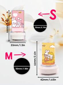 1pc Custom Round Signature Stamp For Kids With Transparent Shell, Name Stamps Personalized, DIY Customized Self Inking Name Stamp, Stamps For Signing Name With Icons