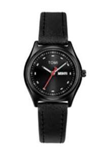TOMI TOMI 1pc Universal Quartz Leather Watch With Dual Calendar, Elegant & Compact Design, Suitable For Daily Wear & Gift