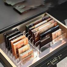 1 个塑料小号 7 格/1 个大号 7 格桌面抽屉式化妆品/眼影盘收纳盒、整理器 - 無色 - 查看 2