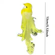 1pc Simulation Long Tailed Bird With Feathers, Simulation Feather Curly Bird, Used For Home, Garden, And Holiday Decoration