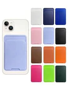 Soporte adhesivo universal para teléfono móvil que se ajusta a varios modelos de teléfonos, adecuado para guardar tarjetas de tránsito, tarjetas de acceso, tarjetas de identificación, tarjetas de crédito y evitar la pérdida de tarjetas, para mujeres y hombres, cartera Magsafe, cartera para tarjetas