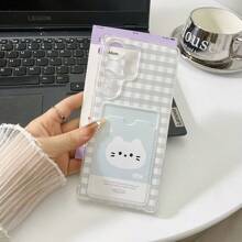 Plaid Cat Pattern Card Holder Anti-Drop Phone Case Suitable Compatible With Galaxy S25, S24 Ultra, S24 FE, S25 Ultra, Galaxy A36, Galaxy A56, Galaxy S23 Ultra, -SPARK GO 2024, POP8, SPARK20C, SPARK20, POVA6, POVA6PRO 5G, POP9 4G, SPARK GO1, SPARK GO 2025, Can Hold Student Card, Credit Card, ID Card