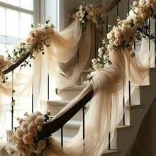 1 Peça Cortina de Arco de Casamento de Tecido de Chiffon Branco Elegante, Adequado para Cerimônia e Decoração de Palco, Decoração de Casamento, Decoração de Cortina de Teto, Cortina de Janela, Decoração Dia dos Namorados, Festa de Aniversário, Decoração para Chá de Lingerie