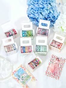 5 Rollen Blumen Handbuch Klebeband in Geschenkbox, personalisiertes DIY Handbuch dekoratives Washi Klebeband als Geschenk für Mitschüler und Freunde, Geschenke zum Schulanfang